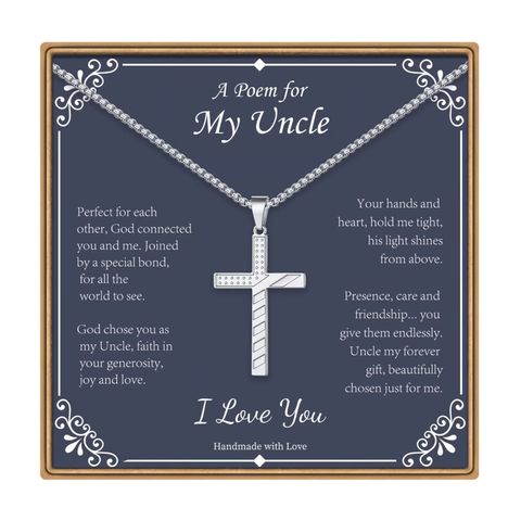 Simple Style Classic Style Cross 304 Stainless Steel Father'S Day Men's Pendant Necklace