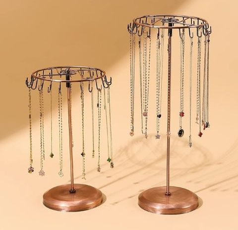 Bronze Rotating Necklace Display Stand Jewelry Stand Heightened Sweater Chain Jewelry Display Rack Necklace Stand