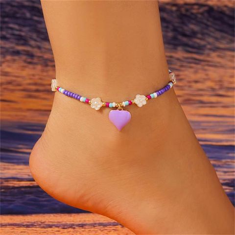 Wholesale Jewelry Fairy Style Sweet Heart Shape Flower Seed Bead Enamel Bracelets