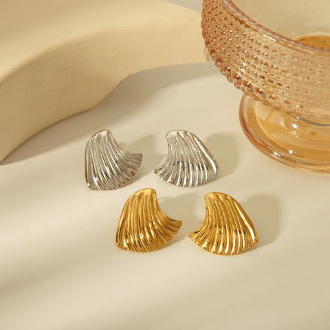 1 Pair Elegant Vintage Style Formal Solid Color Wings 304 Stainless Steel 18K Gold Plated Ear Studs