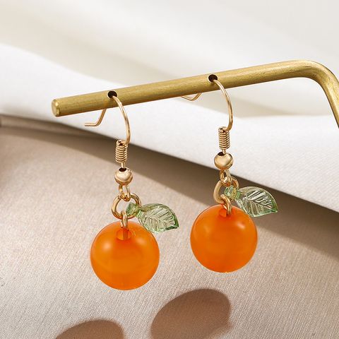 1 Pair Casual Cute Pastoral Orange Alloy Drop Earrings