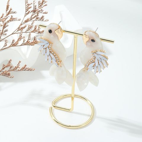 1 Pair Simple Style Classic Style Bird Arylic Copper Copper Ear Studs