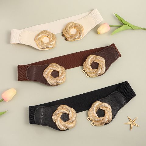 Basic Solid Color Pu Leather Women's Leather Belts