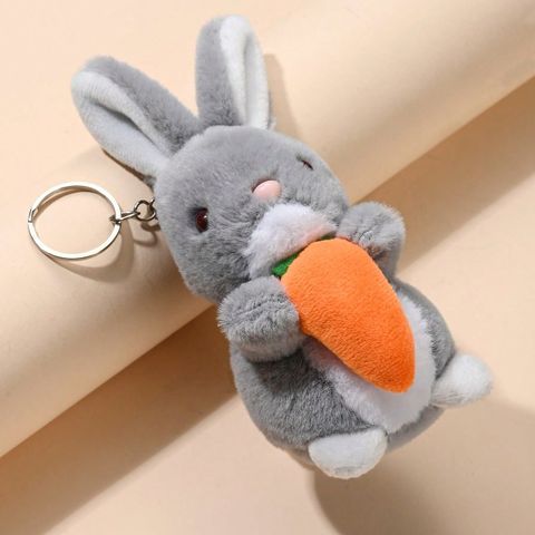 Cute Queen Pastoral Rabbit Carrot Cotton Keychain