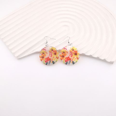 1 Pair Casual Vacation Pastoral Floral Arylic Alloy Drop Earrings
