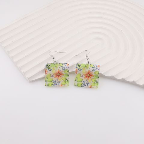 1 Pair Casual Vacation Pastoral Floral Arylic Alloy Drop Earrings