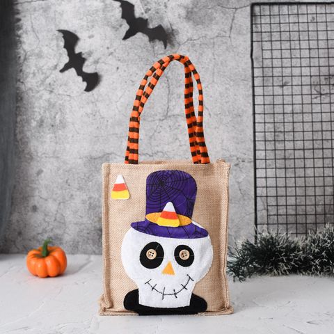 Halloween Cute Halloween Pattern Linen Party Gift Bags
