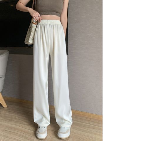 Women's Holiday Daily Casual Streetwear Solid Color Full Length Straight Pants