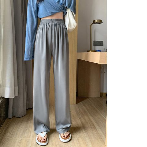 Women's Holiday Daily Casual Streetwear Solid Color Full Length Straight Pants