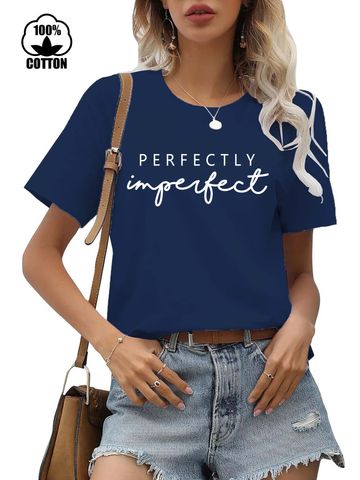 Women's T-shirt Short Sleeve T-Shirts Printing Streetwear Letter