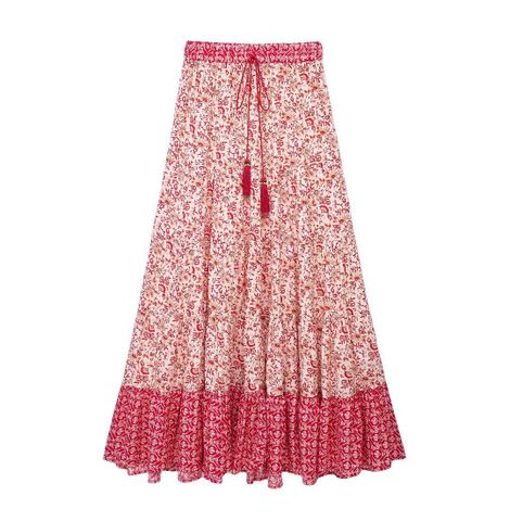 Holiday Women's Bohemian Ditsy Floral Polyester Printing Skirt Sets Skirt Sets