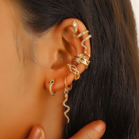 1 Set Simple Style Classic Style Snake Alloy Ear Cuffs Ear Studs