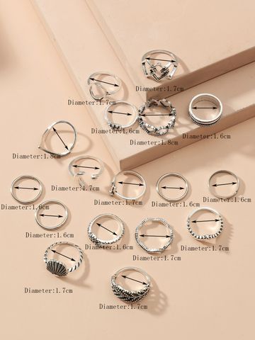 Classical Cute Solid Color Alloy Plating Silver Plated Men's Rings