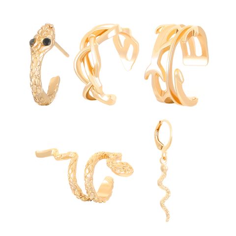 1 Set Simple Style Classic Style Snake Alloy Ear Cuffs Ear Studs