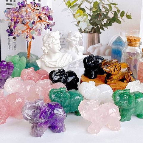 Simple Style Elephant Crystal Ornaments Artificial Decorations