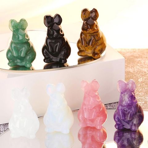 Simple Style Rabbit Crystal Ornaments Artificial Decorations