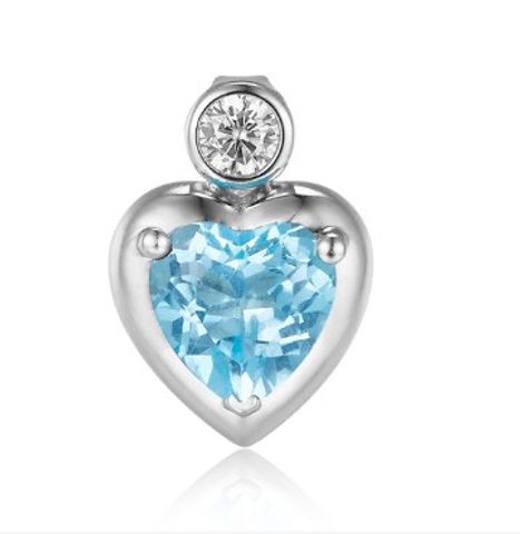 1 Piece 11*16MM Sterling Silver Natural Stone Zircon 18K Gold Plated White Gold Plated Heart Shape Pendant