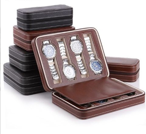 Vintage Style Solid Color Pu Leather Jewelry Boxes