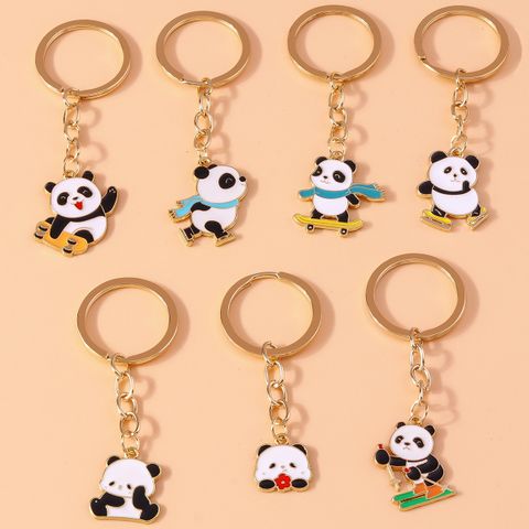 Simple Style Classic Style Panda Alloy Printing Keychain