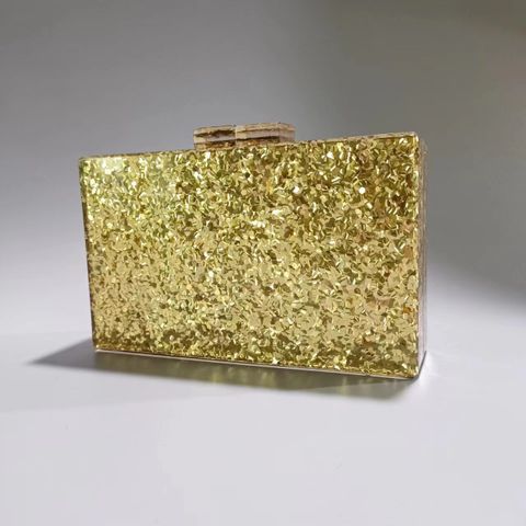 Silver Gold Blue Arylic Solid Color Sequins Clutches