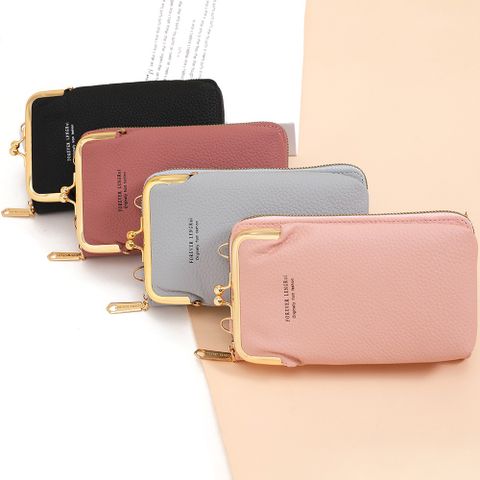 Yellow Red Green Pu Leather Solid Color Clutches