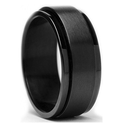 Simple Style Geometric Stainless Steel Plating Unisex Anxiety Ring