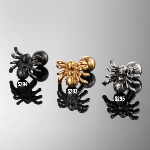 1 Piece Hip-Hop Rock Cool Style Spider 316 Stainless Steel  Ear Studs