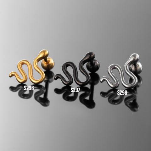1 Piece Hip-Hop Rock Cool Style Snake 316 Stainless Steel  Ear Studs