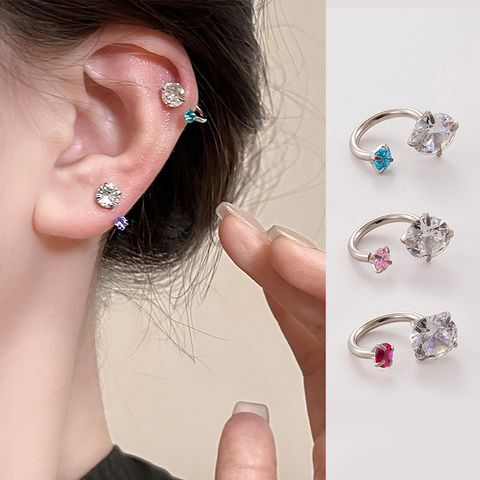 1 Piece Ear Cartilage Rings & Studs Simple Style Classic Style Heart Shape 316 Stainless Steel  Plating Inlay Zircon 18K Gold Plated Ear Cartilage Rings & Studs