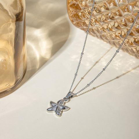 Wholesale Jewelry IG Style Starfish 304 Stainless Steel Plating Pendant Necklace