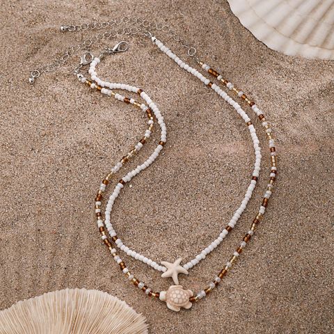 Beach Tortoise Starfish Alloy Plastic Resin Wholesale Necklace