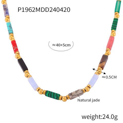 Wholesale Jewelry Bohemian Geometric Titanium Steel Plating Pendant Necklace