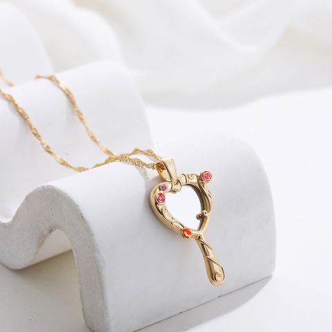 Copper Princess Cute Tropical Heart Shape Pendant Necklace