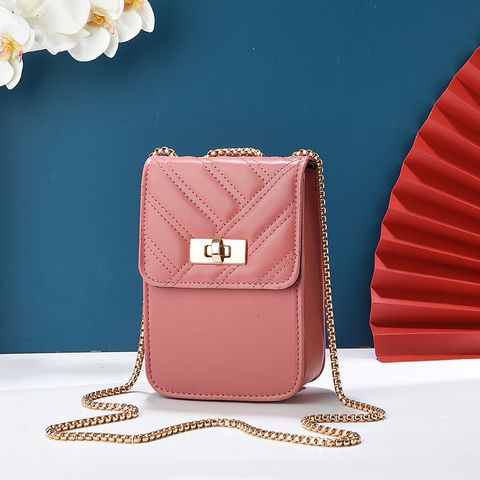 Women's Small Pu Leather Solid Color Basic Vintage Style Flip Cover Crossbody Bag