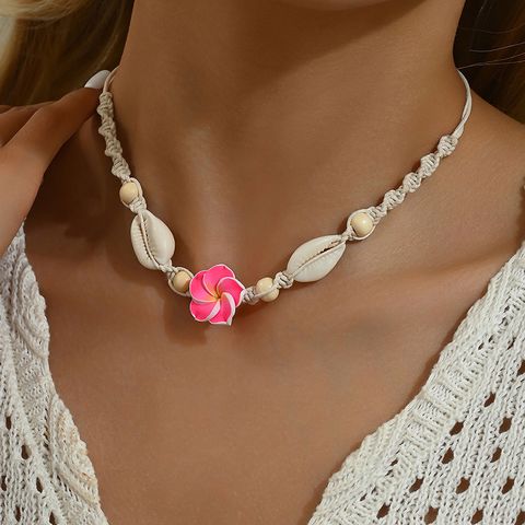 Vacation Flower Shell Soft Clay Wholesale Necklace