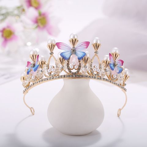 Women's Elegant Crown Butterfly Alloy Crown