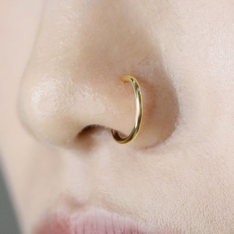 1 Piece Nose Rings & Studs Basic Modern Style Classic Style Semicircle Sterling Silver Plating 14K Gold Plated White Gold Plated Opening Nose Ring