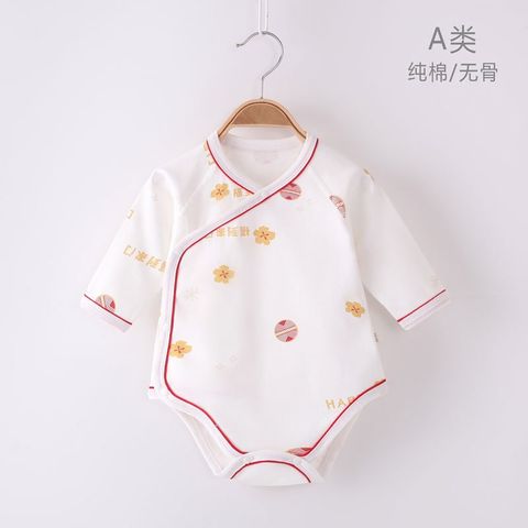 Casual Cartoon Letter Fruit Cotton Baby Rompers