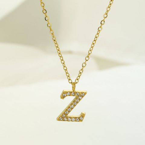 Wholesale Jewelry Simple Style Letter Titanium Steel Pendant Necklace