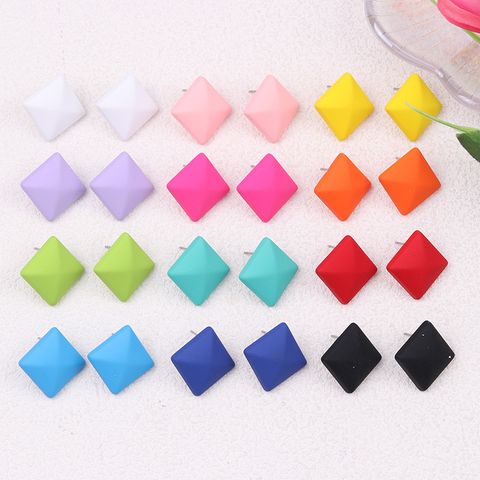 1 Pair Simple Style Classic Style Solid Color Arylic Ear Studs
