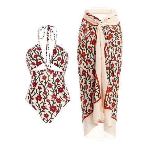 Women's Vacation Sexy Ditsy Floral 1 Piece 2 Pieces Set One Piece Swimwear