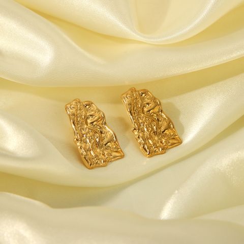1 Pair Retro Simple Style Square 304 Stainless Steel 316L Stainless Steel  18K Gold Plated Ear Studs