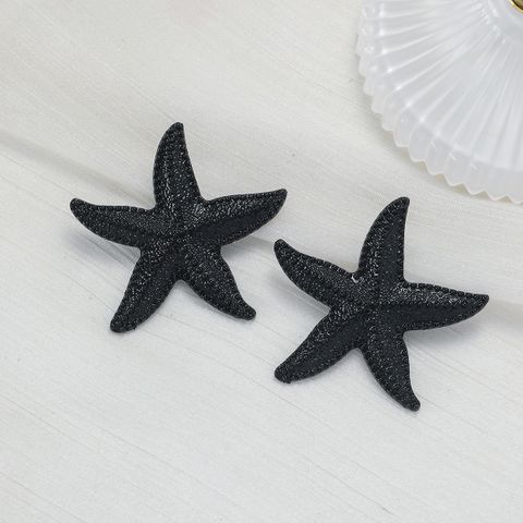 1 Pair Exaggerated Starfish Plating Alloy Ear Studs