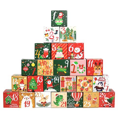 Christmas Cartoon Style Cute Christmas Hat Christmas Tree Santa Claus Paper Family Gathering Party Festival Gift Wrapping Supplies