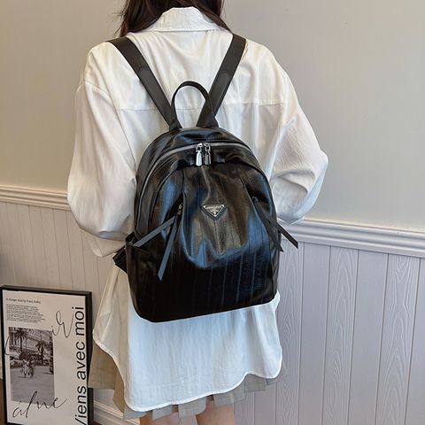 Solid Color Street Shopping Women's Backpack