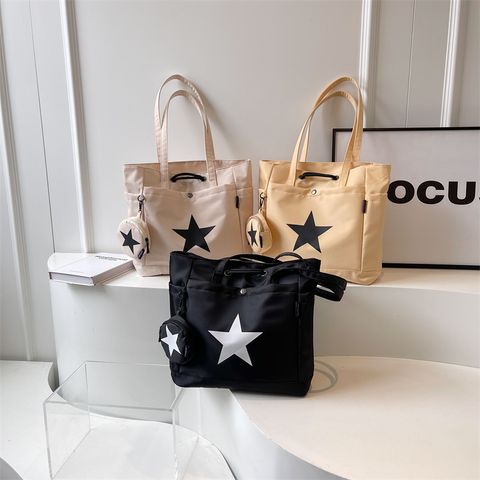 Women's Large Canvas Star Classic Style Zipper Tote Bag