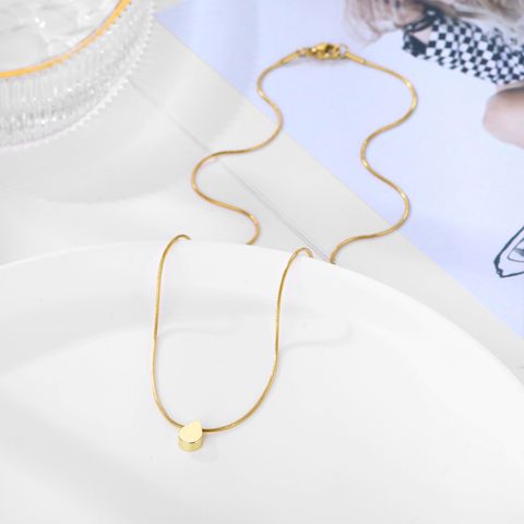 304 Stainless Steel 18K Gold Plated IG Style Simple Style Korean Style Star Moon Pendant Necklace