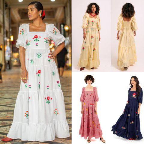 Women's Regular Dress Vacation Square Neck Half Sleeve Floral Maxi Long Dress Casual Holiday