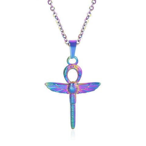 Wholesale Jewelry IG Style Simple Style Dragonfly 304 Stainless Steel 18K Gold Plated Plating Pendant Necklace Necklace Pendant