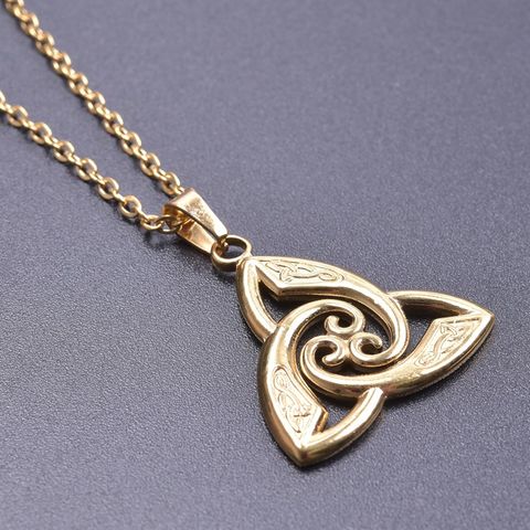 Wholesale Jewelry Casual Simple Style Witches Knot 304 Stainless Steel Hollow Out Pendant Necklace Necklace Pendant